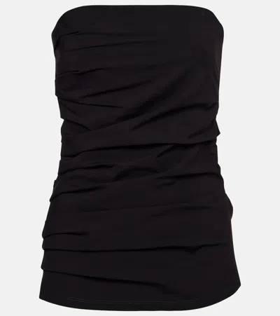 Proenza Schouler Lena Strapless Cotton-blend Top In Black