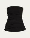 Proenza Schouler Lena Strapless Draped Bi-stretch Top In Black