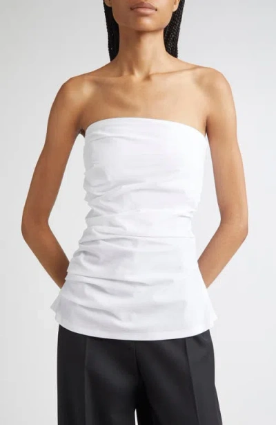 Proenza Schouler Lena Strapless Tie Back Top In White