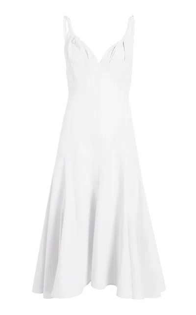 Proenza Schouler Leo Twisted Cotton Midi Dress In White