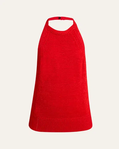 PROENZA SCHOULER LEONA HALTER VISCOSE RIBBON KNIT TOP