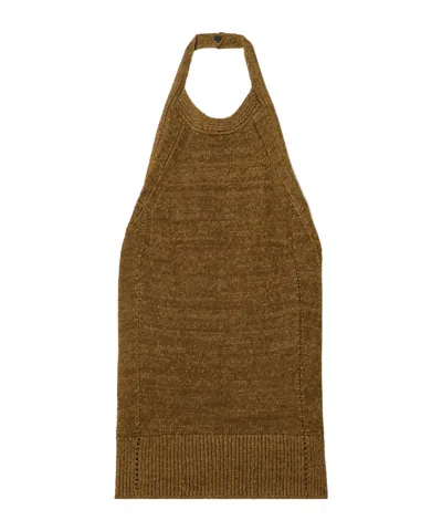 Proenza Schouler Leona Knitted Halterneck Top In Brown