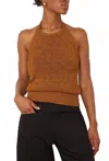 Proenza Schouler Leona Top In Viscose Ribbon Knit In Ochre In Brown