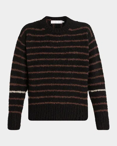Proenza Schouler Leonie Stripe Crewneck Sweater In Black