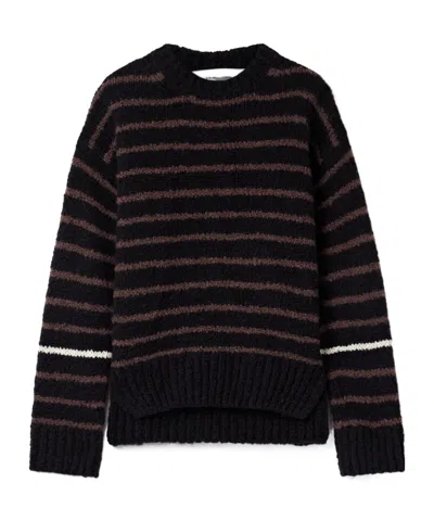 Proenza Schouler Leonie Striped Wool Sweater In Black