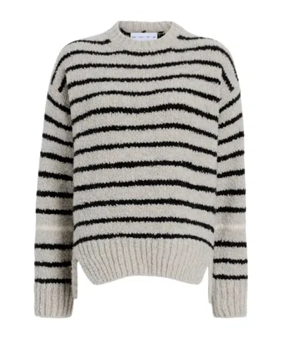 Proenza Schouler Leonie Striped Wool Sweater In Gray