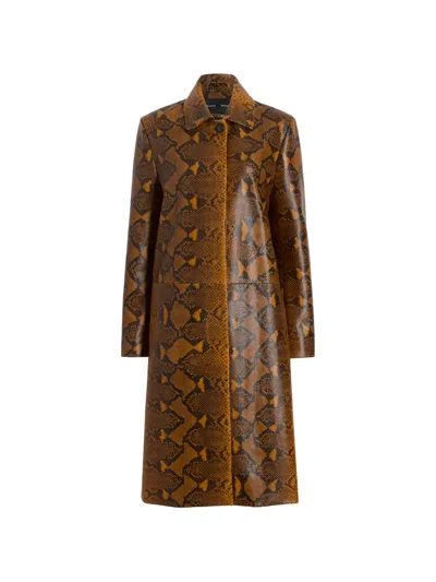 Proenza Schouler Leticia Coat In Python-print In Brown