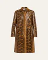 Proenza Schouler Leticia Python-printed Leather Coat In Brown