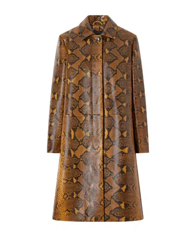 Proenza Schouler Leticia Snake-effect Leather Coat In Animal Print