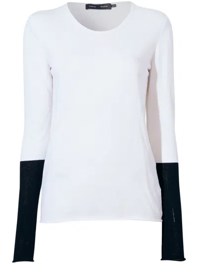 Proenza Schouler Lewis Featherweight Cotton-silk Sweater In White