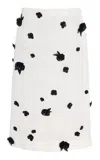 Proenza Schouler Lex Embroidered Georgette Midi Skirt In Black,white