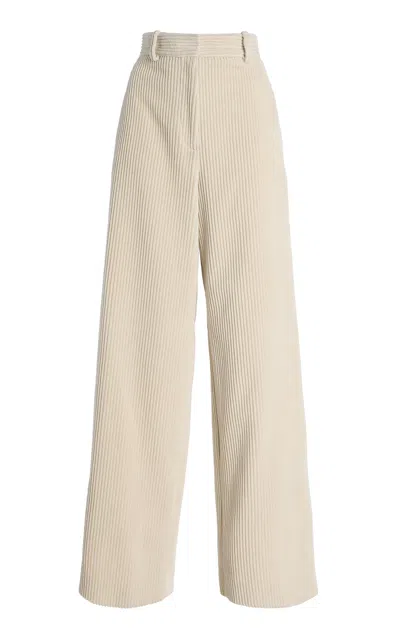 Proenza Schouler Lidie Oversized Cotton Corduroy Pants In Off-white