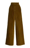 Proenza Schouler Lidie Oversized Cotton Corduroy Pants In Olive