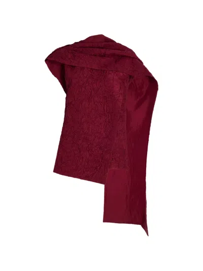 Proenza Schouler Lina Top In Crushed Silk In Burgundy