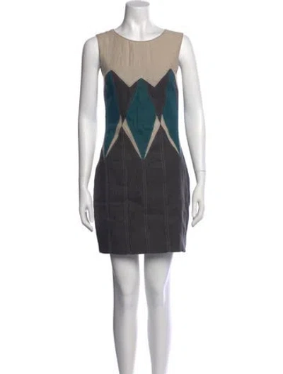 Pre-owned Proenza Schouler Linen Mini Dress In Gray