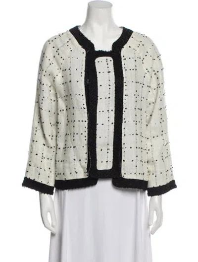 Pre-owned Proenza Schouler Linen Plaid Print Evening Jacket In Neutral