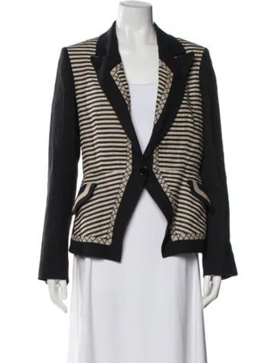 Pre-owned Proenza Schouler Linen Striped Blazer In Multi