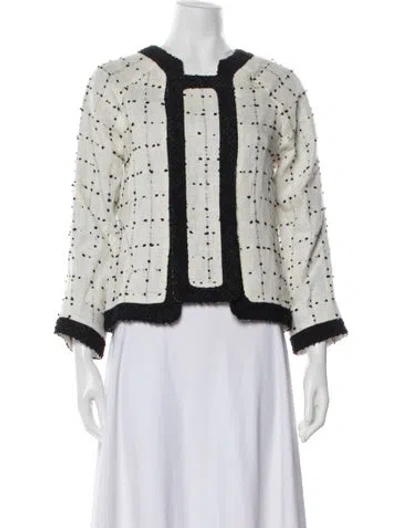 Pre-owned Proenza Schouler Linen Tweed Pattern Jacket In Neutrals