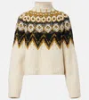Proenza Schouler Lizzy Fair Isle Cotton Turtleneck Sweater In White