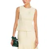Proenza Schouler Anoushka Ruched Linen-blend Top In White