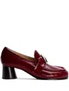 Proenza Schouler Logo Plaque High-heeled Loafers In Red