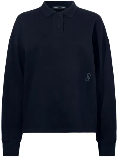 Proenza Schouler Logo-print Cotton Polo Shirt In Black