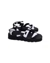 Proenza Schouler Logo-print Slingback Sandals In Black Canvas In Black