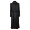 Proenza Schouler Long Belted Coat In Black Wool In Black