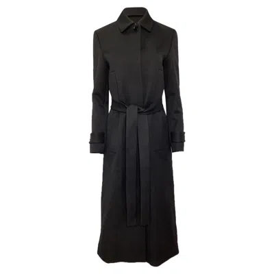 Proenza Schouler Long Belted Coat In Black Wool
