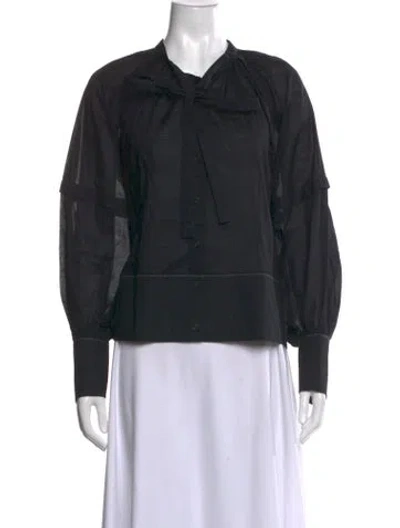 Pre-owned Proenza Schouler Long Sleeve Blouse In Black