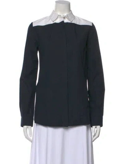 Pre-owned Proenza Schouler Long Sleeve Blouse In Green