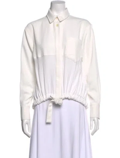 Pre-owned Proenza Schouler Long Sleeve Blouse In White