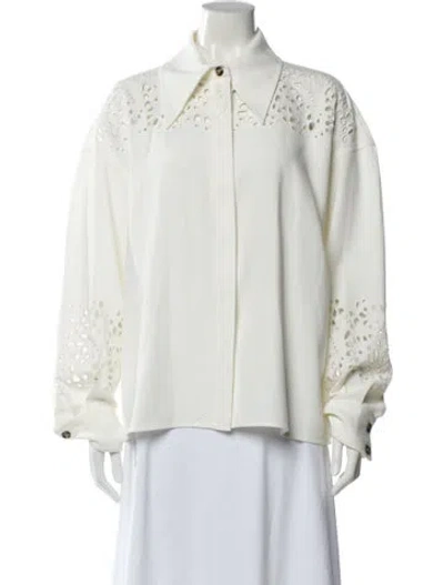Pre-owned Proenza Schouler Long Sleeve Blouse In White
