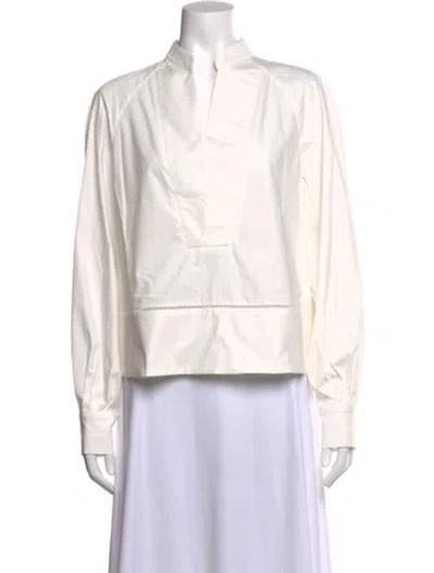 Pre-owned Proenza Schouler Long Sleeve Blouse In White