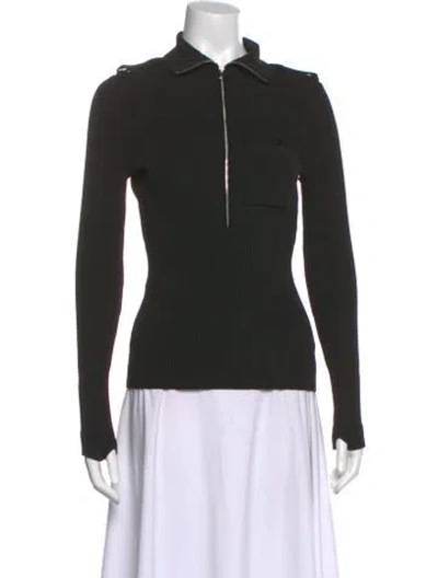 Pre-owned Proenza Schouler Long Sleeve Polo In Black