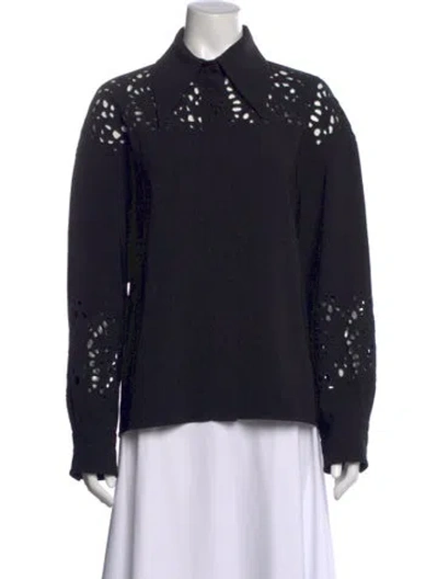 Pre-owned Proenza Schouler Long Sleeve Polo In Black
