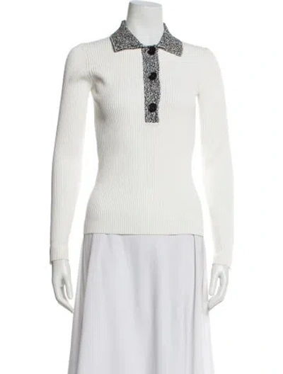 Pre-owned Proenza Schouler Long Sleeve Polo In White