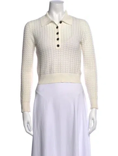Pre-owned Proenza Schouler Long Sleeve Polo In White