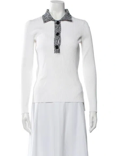 Pre-owned Proenza Schouler Long Sleeve Polo In White