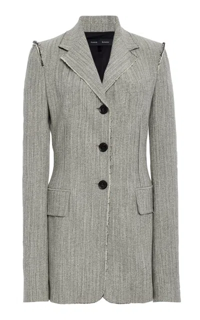 Proenza Schouler Lorenza Cotton-blend Jacket In Gray