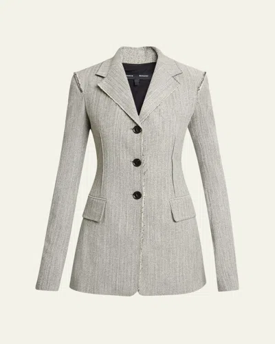 Proenza Schouler Lorenza Deconstructed Static Suiting Jacket In Gray