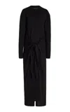 Proenza Schouler Luca Silk-blend Slip-front Knit Dress In Black