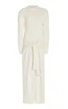 Proenza Schouler Luca Silk-blend Slip-front Knit Dress In White