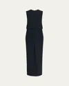 Proenza Schouler Luci Long Bi-stretch Suiting Dress In Black