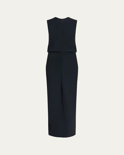 Proenza Schouler Luci Long Bi-stretch Suiting Dress In Black