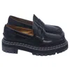 Proenza Schouler Lug Brushed Loafers In Black Leather In Blue
