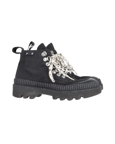Proenza Schouler Lug Sole Boots In Black Canvas