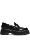 Proenza Schouler Lug Sole Glossed-leather Platform Loafers In Black