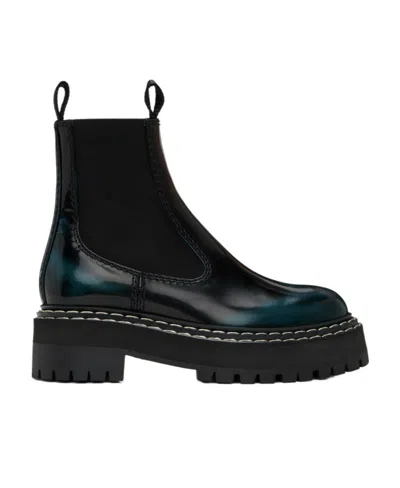 Proenza Schouler Lug Sole Platform Ankle Short Boots In Black