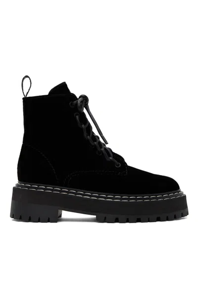 Proenza Schouler Sewing Details Round Head Short Boots In 001 Black